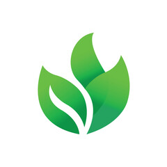 Elegant Green Abstract Flower Icon Design With Gradient Effect