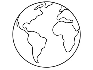 Minimalist Line Map of the World Globe for Travel, Education, and Geographical Designs