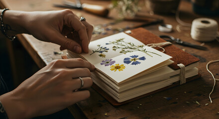 Creating a personalized herbarium pressed flower art hobby nature craft handmade book journal album memories keepsake gift