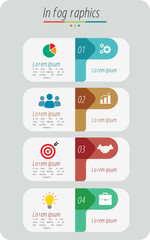 Clean and colorful infographic layout with 4 steps and icons – perfect for business reports, presentations, data analysis, and digital content creation.