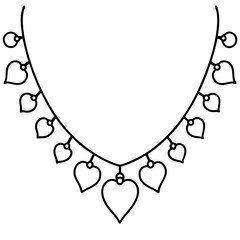 Whimsical Heart Garland Outline