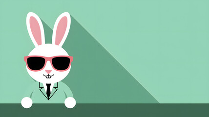 Obraz premium Cool Rabbit in Sunglasses: Easter Bunny with a Trendy Twist