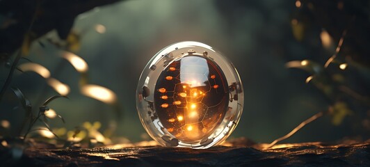 Obraz premium Mini world of cocoon in round magic protector, ai generative