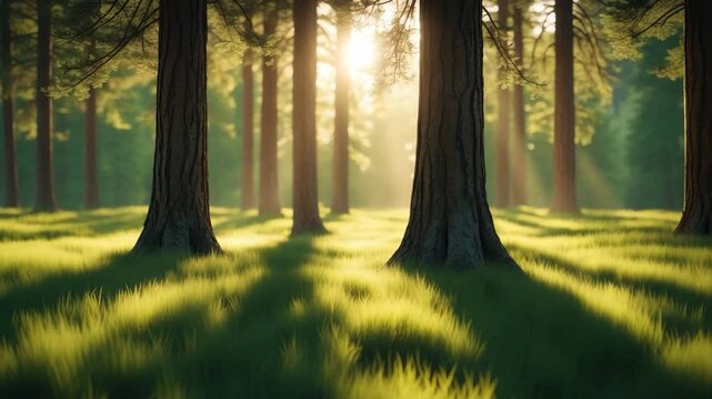 Sunlit Forest with Play of Shadows