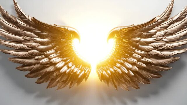 Metallic devil wings isolated on a backdrop