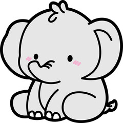 cute baby elephant chibi