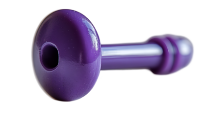 Purple Plastic Connector Macro High-Res Studio Shot, Modern Industrial Design Object.