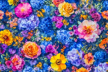 Vibrant Watercolor Floral Seamless Pattern Summer Bloom Garden