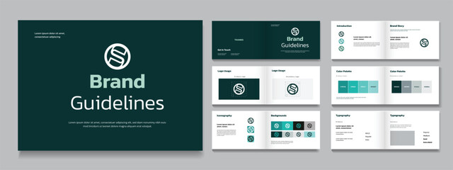 Brand Guidelines Presentation Layout, Corporate Brand Identity template