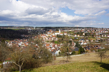 The view of Altensteig town, in Calw district, Black forest in Germany