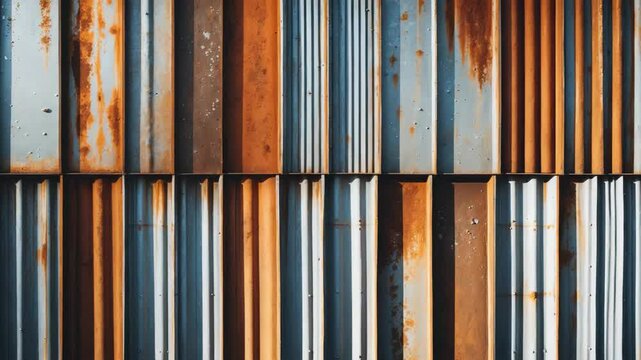 Isolated old metal sheet roof texture on a white background. Set of rusty metal sheet textures.
