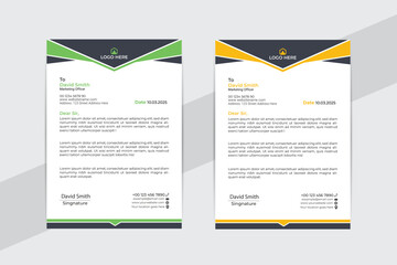 Corporate business abstract elegant letterhead template design for marketing