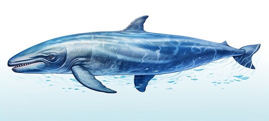 Obraz premium Mini world of Fin Whale in round magic protector, ai generative
