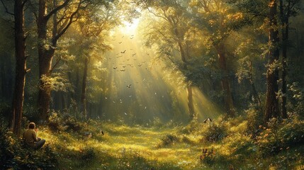 Sunlit Forest Path: A Moment of Tranquility