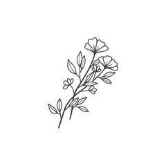 Delicate Floral Line Art Illustration