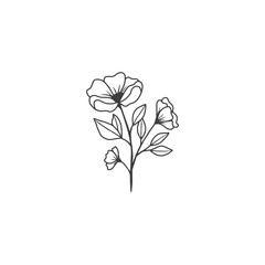 Delicate Floral Line Art Illustration