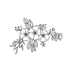 Delicate Floral Line Art Illustration