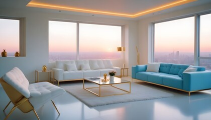 interior modern design room 3d