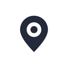 Location pin icon in minimalist style on white background  