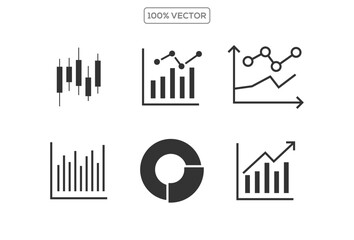 Growing graph icon set. Chart, diagram, performance, growth success, arrow, grow, profit. vector template icon