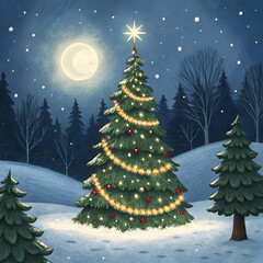 Obraz premium collection snow winter tree, christmas tree with snow