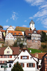 The view of Altensteig town, in Calw district, Black forest in Germany
