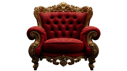Red Velvet Armchair Baroque Style Luxury, Royal Furniture Design.