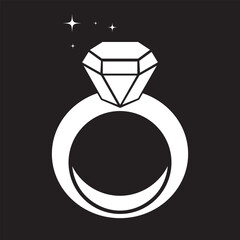 Diamond ring icon Outline vector for web ui