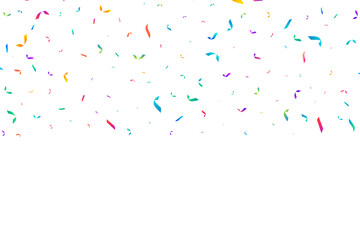 Colorful glittering confetti on a white background