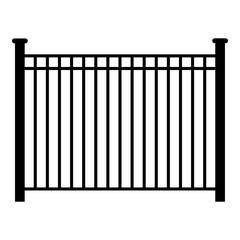 Black metal fences isolated on white background