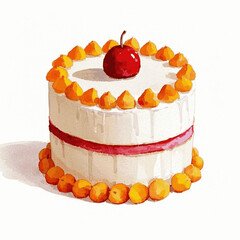 Velvet crumb cake isolated watercolor vector illustration svg 