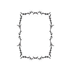 Decorative edge border in French style. Black and white vector drawing. Hand drawn illustration.