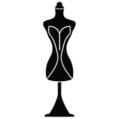 Isolated Black Vector Artist Element art mannequin With White Background