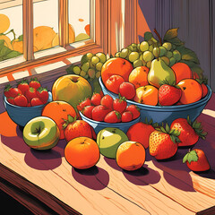 Ilustração de frutas