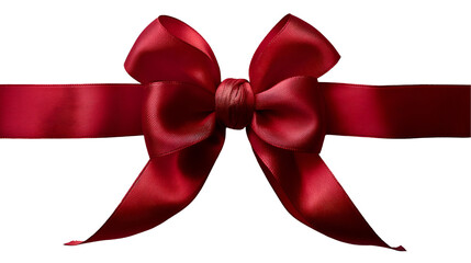Red Satin Ribbon Bow Holiday Gift Wrap, Festive Party Decoration.