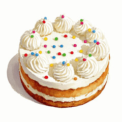 Layered hues cake isolated watercolor vector illustration svg 