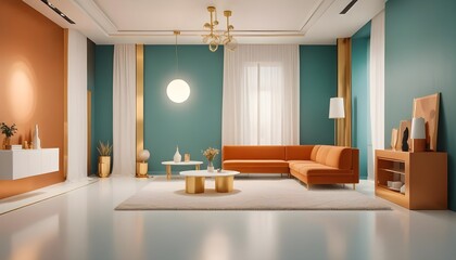 interior modern design room 3d
