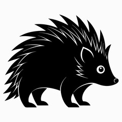 Black Porcupine Vector Graphic