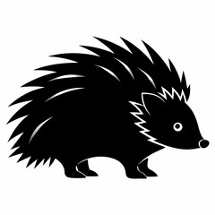 Black Porcupine Vector Graphic