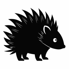 Black Porcupine Vector Graphic