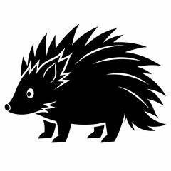 Black Porcupine Vector Graphic