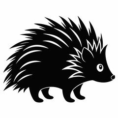 Black Porcupine Vector Graphic