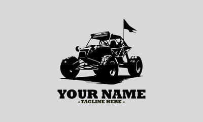 Fototapeta premium offroad racing truck silhouette vector illustration, logo offroad racing truck vector design