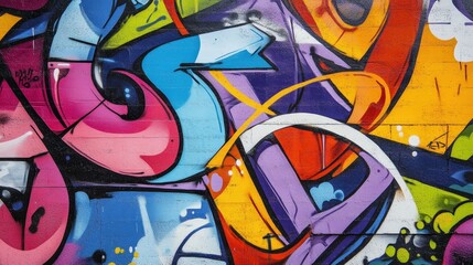 Fototapeta premium A dynamic street art mural featuring bold graffiti and urban culture elements