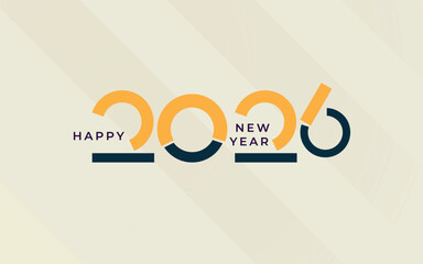 Happy New Year 2026 design vector. trendy new year 2026 design template. 
