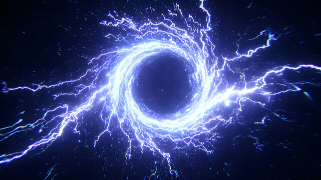Ultra-Realistic Glowing Electrical Spiral with Fractal Lightning and Cinematic Depth