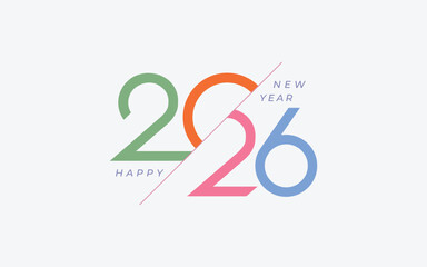 2026 logo. 2026 happy new year design. Design elements for greeting card, invitation, calendar, etc
