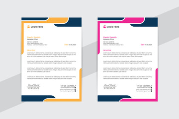 Business abstract elegant letterhead template design for marketing
