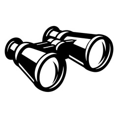 Artistic Black and White Binoculars Illustration for Scientific and Recreational Use