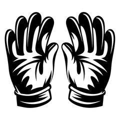 Two Hands Up Illustration in a Bold Black and White Design